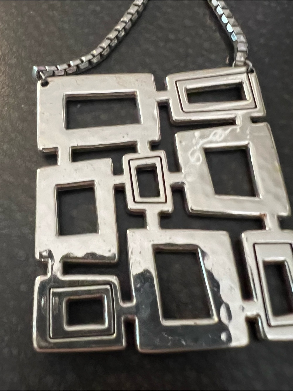 Geometric Silver Tone Statement Necklace Brighton - Picture 9 of 12